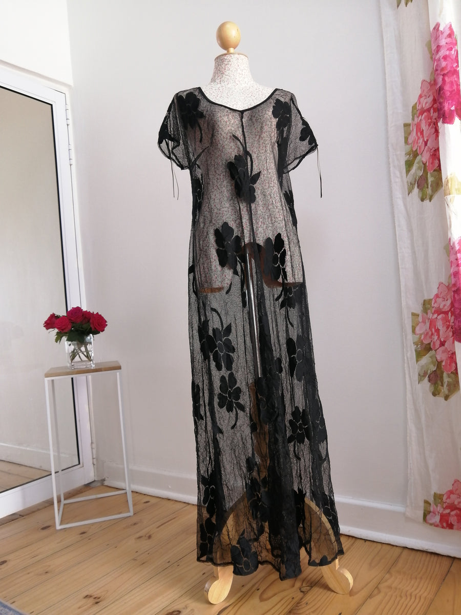 Black Floral Mesh Dress – SECOND TIME AROUND