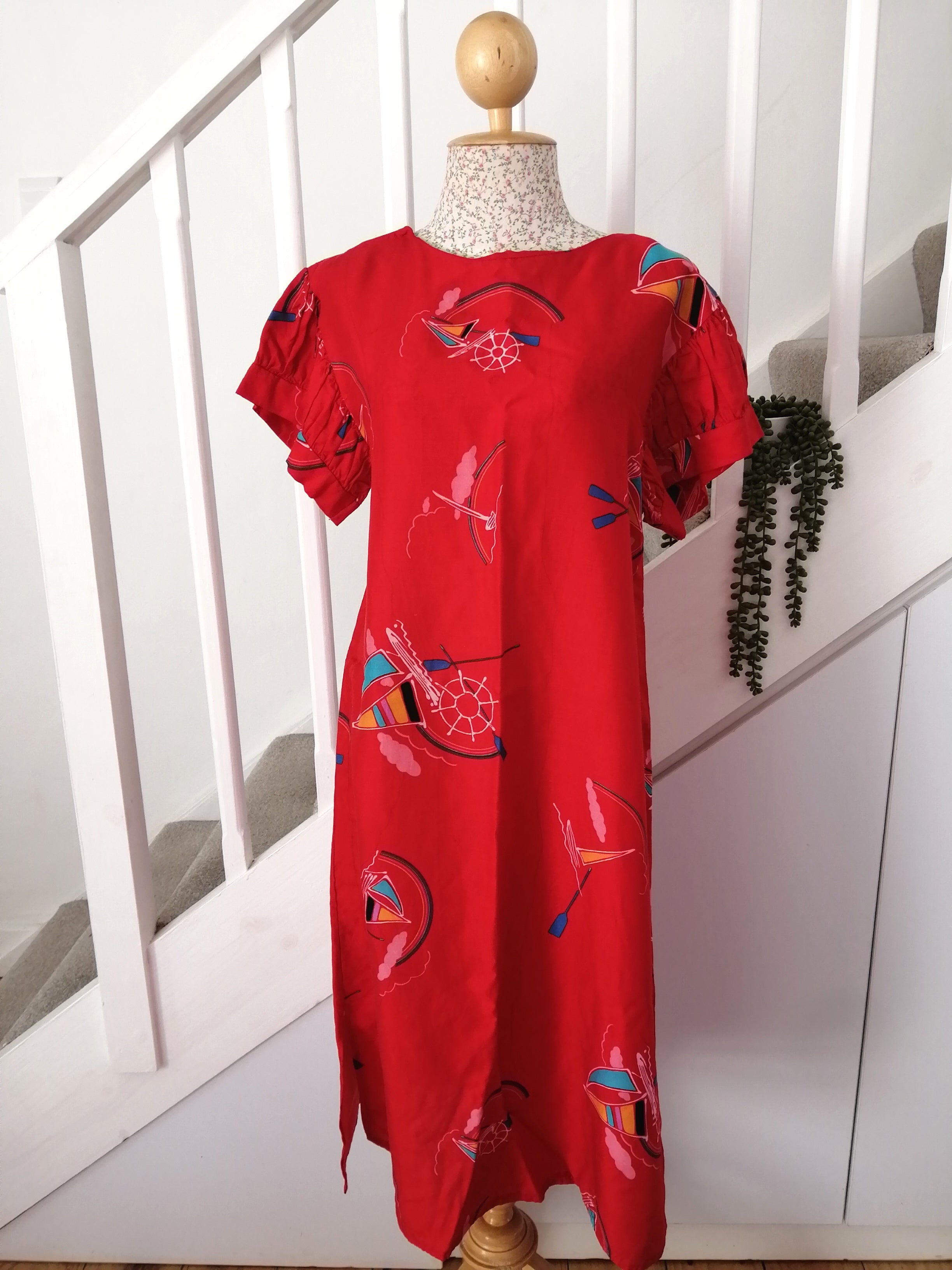 primary red dress John Lewis Gingham Cotton School Summer Dress, Red