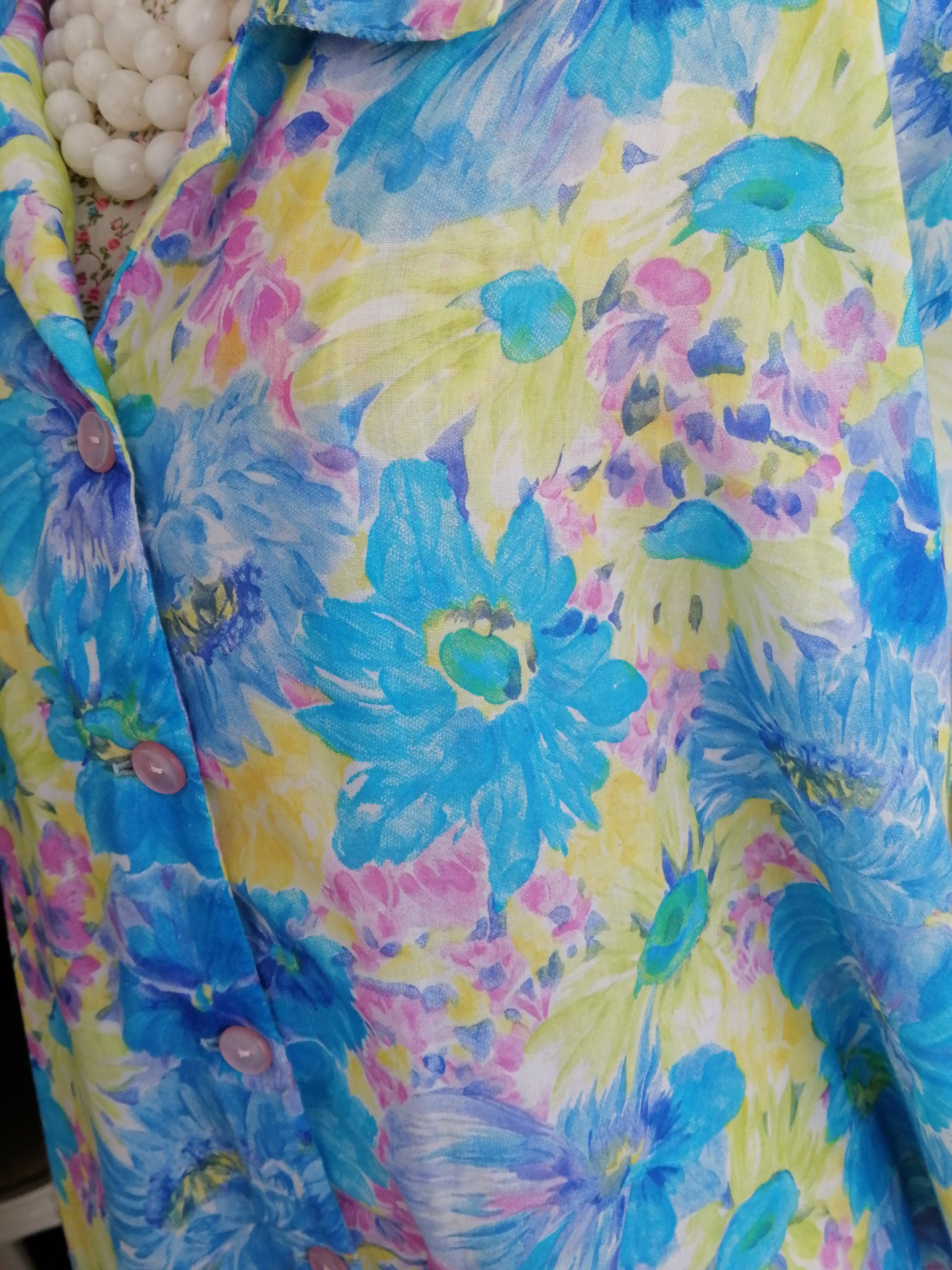 Vintage oversized floral shirt dress